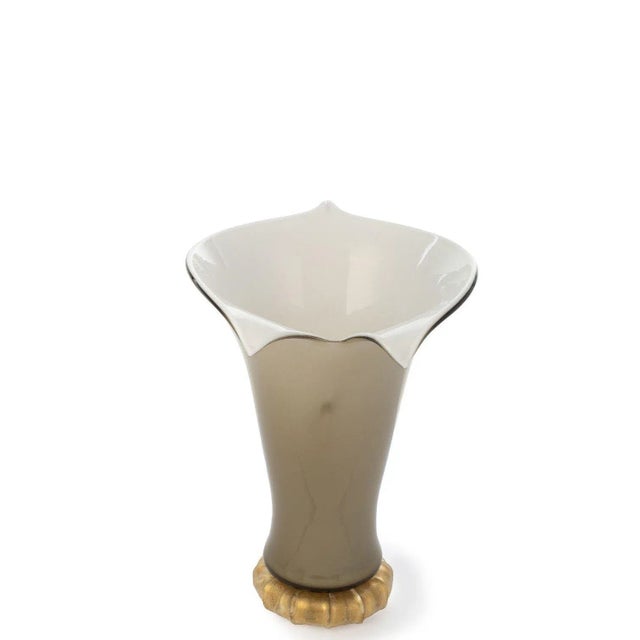 Murano Glass Vases with 24 Kt Gold by 1295 Murano, Set of 2 For Sale - Image 4 of 15