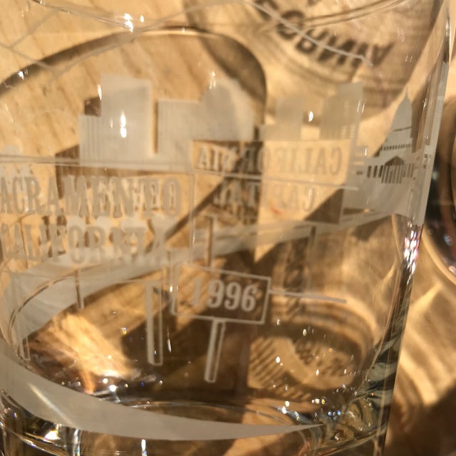 Vintage 1996 to 2008 California Regional Bridge Tournament Double Old Fashion Glasses - Set of 14 For Sale - Image 10 of 13