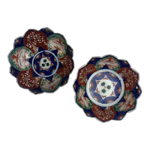 Mid 20th Century Small Lotus Imari Bowls - A Pair