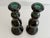 Contemporary Late 20th Century Emerald Green Glass Candlestick Holders For Sale - Image 3 of 3