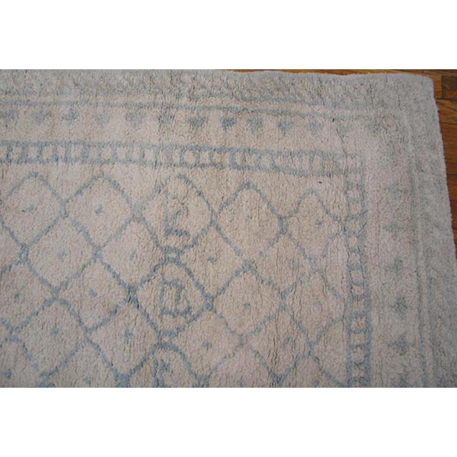 1920s White Diamond Antique N. Indian Agra Cotton Carpet 4'3" X 6'8" Handknotted Rug For Sale - Image 4 of 6