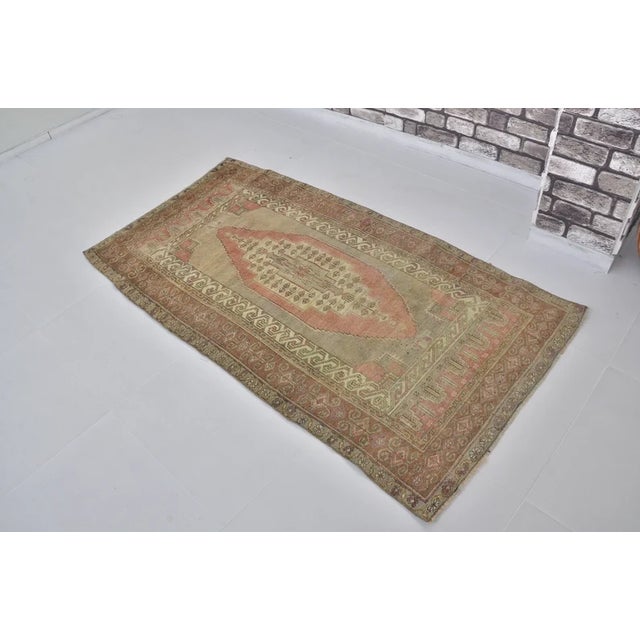Turkish Antique Muted Pink Oushak Rug For Sale - Image 3 of 10