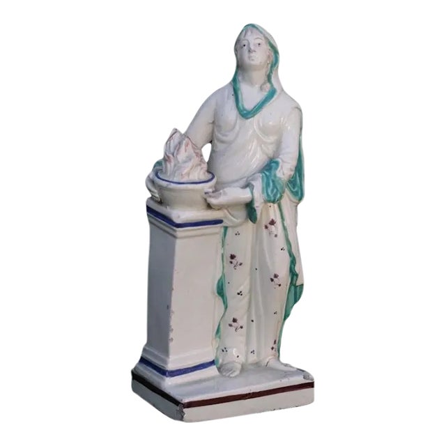 Antique 18th Century English Georgian Pearlware Classical Staffordshire Figure of Medea at the Altar of Diana C. 1800 For Sale