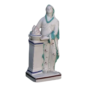 Antique 18th Century English Georgian Pearlware Classical Staffordshire Figure of Medea at the Altar of Diana C. 1800