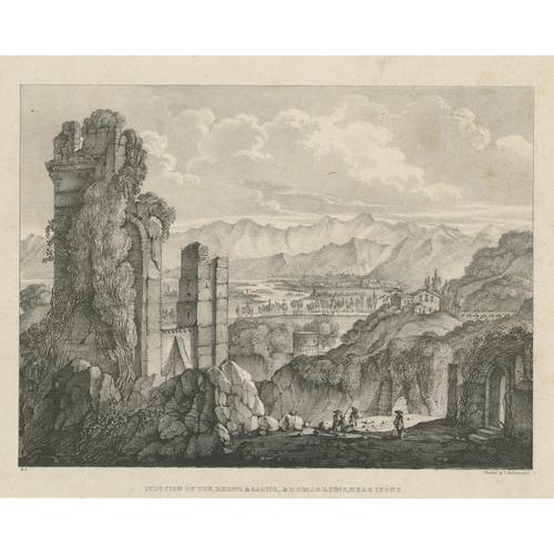 Hullmandel, Junction of the Rhone and Saone, Roman Ruins near Lyons, Lithograph, 1835 For Sale - Image 12 of 12