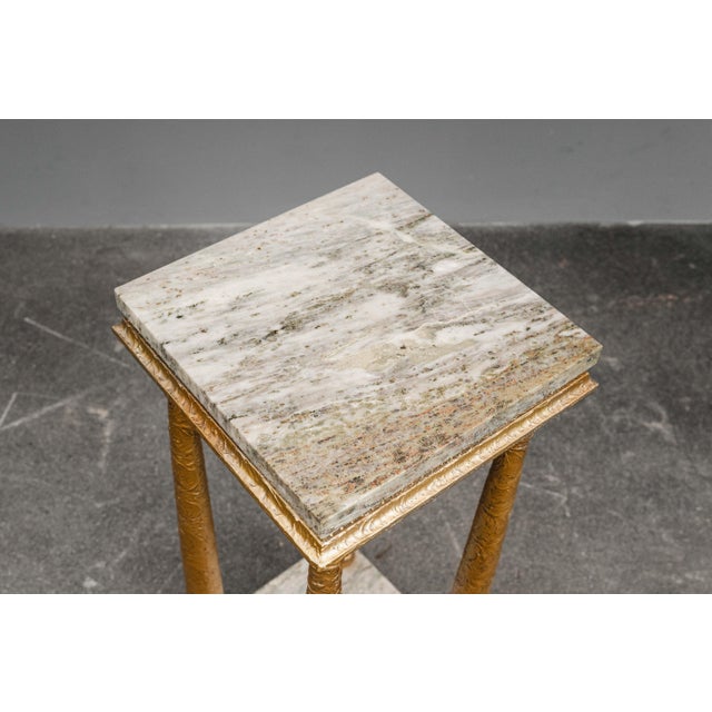 Antique-Style Flower Pedestal with Marble For Sale - Image 13 of 18