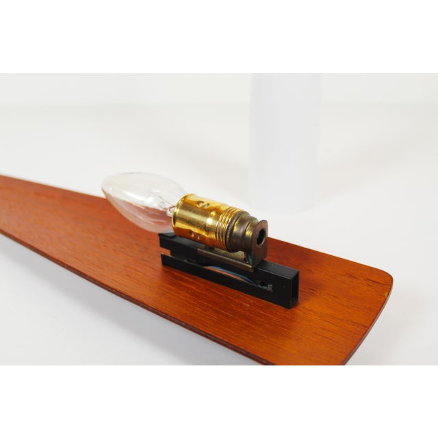 Wall Lamps in Teak and Opaline Glass from Kaiser-Leuchten, 1960s, Set of 2 For Sale - Image 6 of 9