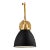 Chapman & Myers by Visual Comfort Studio Wellfleet Double Arm Dome Task Sconce, Midnight Black & Burnished Brass For Sale