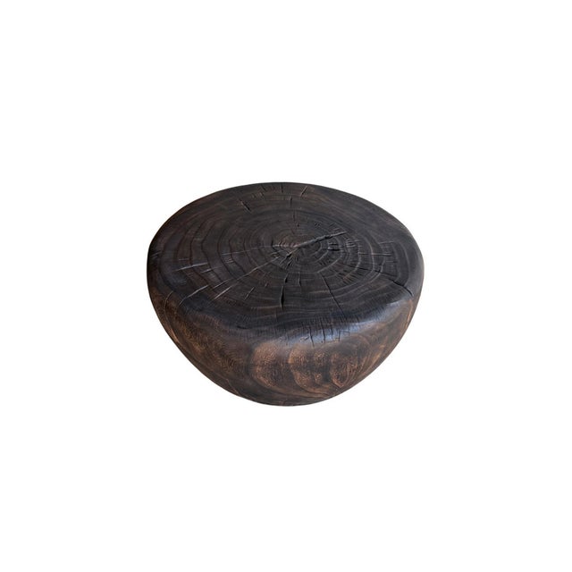 Striking Burnt Suar Wood Coffee Table, Stunning Wood Textures, Modern Organic For Sale - Image 6 of 9