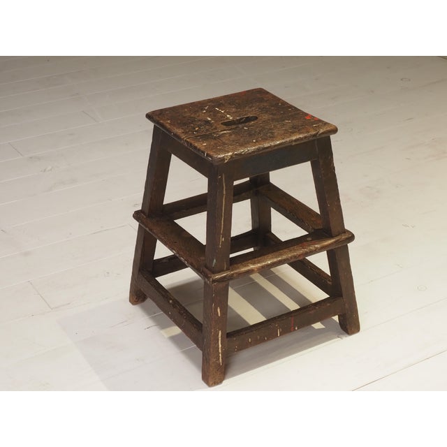 Wood Brown Wooden Artist Stool, 1920s For Sale - Image 7 of 7