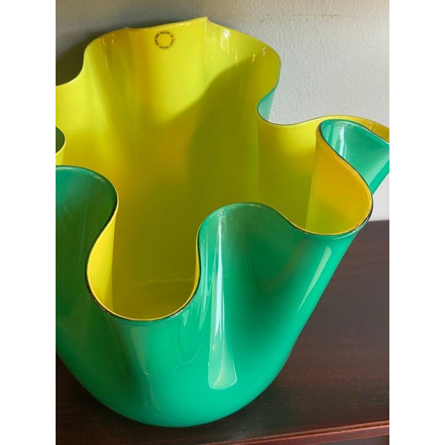 Fazzoletto Model Vase by Venini, 1970s For Sale - Image 6 of 12