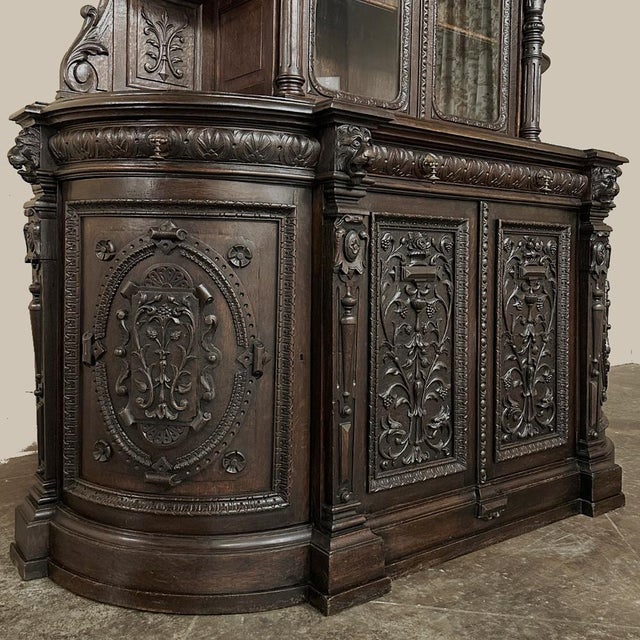 19th Century French Renaissance Two-Tiered Bookcase ~ Bibliotheque For Sale - Image 17 of 18
