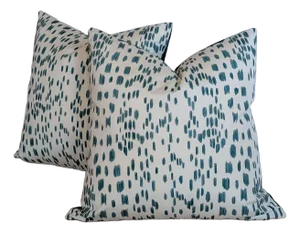 Brunschwig & Fils Aqua Les Touches Outdoor Pillows - Set of 2