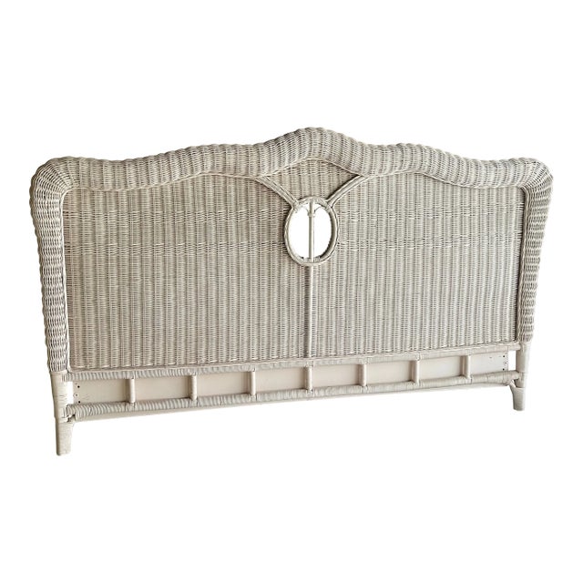 Coastal King-Sized Wicker Headboard For Sale