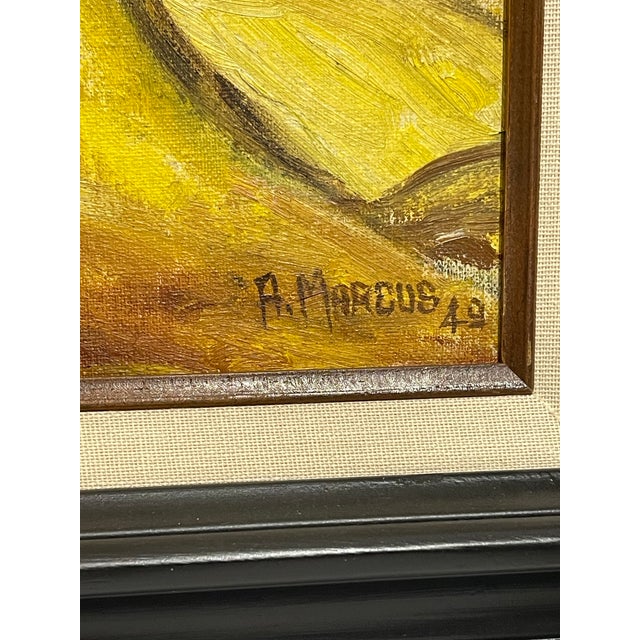 Modern 1949 Mid-Century Expressionist Floral Still Life Oil Painting, Signed For Sale - Image 3 of 9
