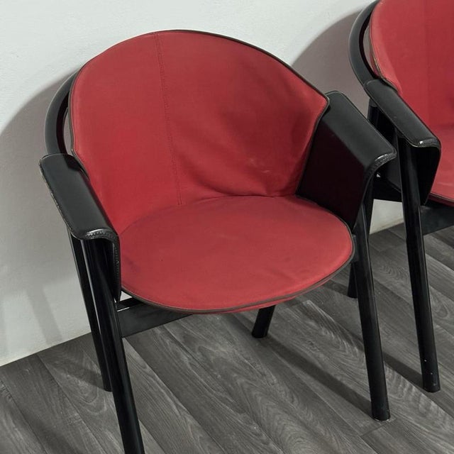 Modern Chairs in Lacquered Wood and Fabric from Pozzi & Verga, 1970s, Set of 4 For Sale - Image 15 of 18