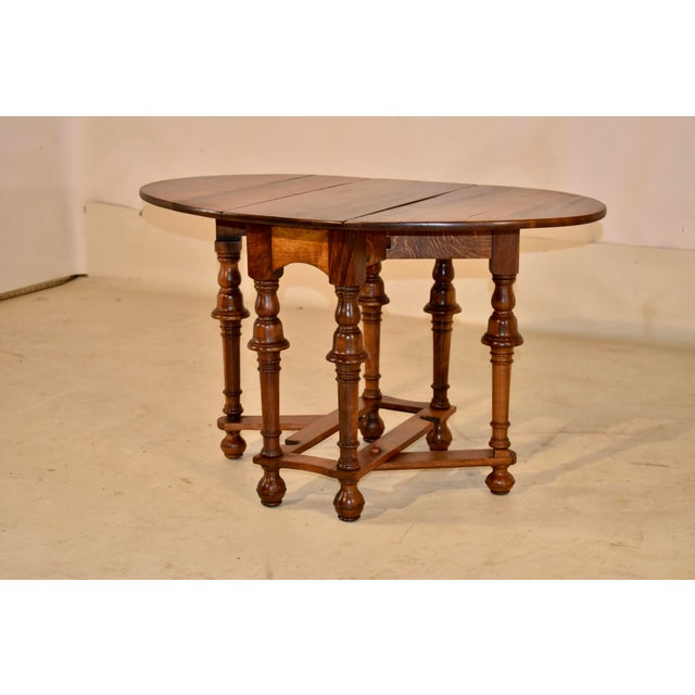 1900 - 1909 Walnut Dropleaf Table From England, Circa 1900 For Sale - Image 5 of 11