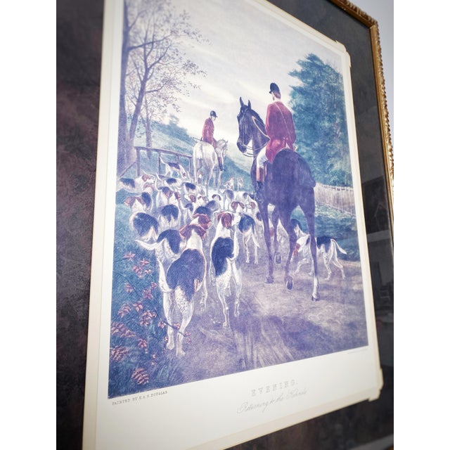 Set of Morning and Evening Framed Prints by e.a.s. Douglas Equestrian Hunting Artworks For Sale - Image 9 of 12