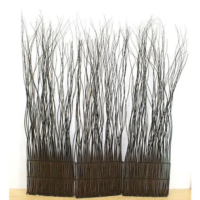 American 3 Panel Screen Room Divider of Rustic Willow Branches For Sale - Image 3 of 3