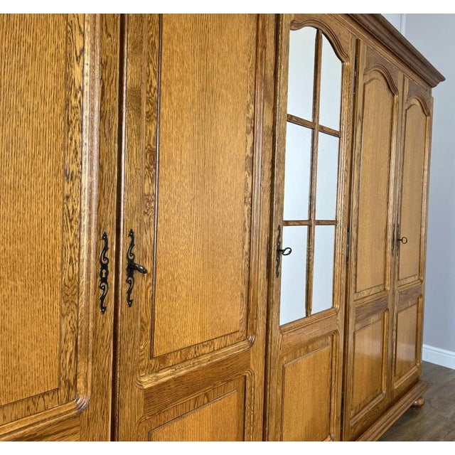 Brown Vintage French Style Wardrobe in Oak For Sale - Image 8 of 10