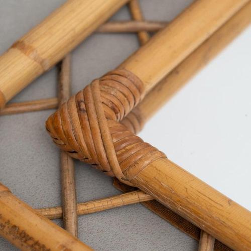 French Bamboo Mirror, 1970 For Sale - Image 4 of 11