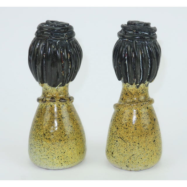 Pablo Picasso Ceramic Figural Salt & Pepper Shakers Attributed to Alfaraz Pottery, a Pair For Sale - Image 4 of 11