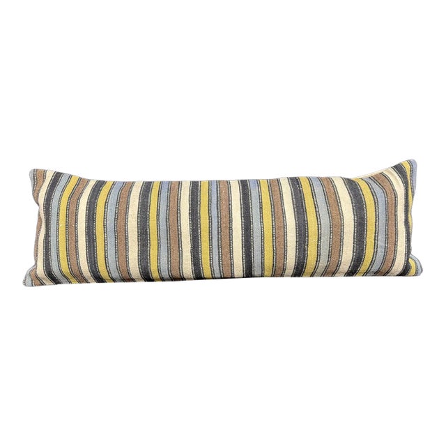 Turkish Hemp Pillow Cushion Natural Beige Brown Cushion Cover 14x45 For Sale