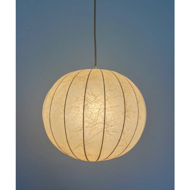 Mid-Century Modern German Cocoon Pendant from Goldkant Leuchten, 1960s, Set of 2 For Sale - Image 4 of 18