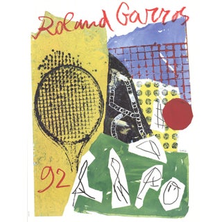 1992 Jan Voss 'Roland Garros French Open' Contemporary Multicolor france Offset Lithograph For Sale
