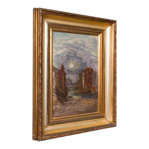 1920's Small Antique Oil on Canvas