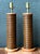 Chocolate Vintage Pencil Reed Cylinder Lamps - A Pair For Sale - Image 8 of 12