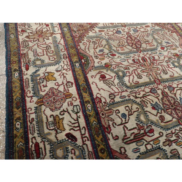 Rustic Galerie Shabab Collection Early 20th Century Indian Agra Accent Rug For Sale - Image 3 of 8