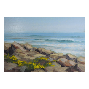 Late 20th Century Rocky Coast Seascape Painting