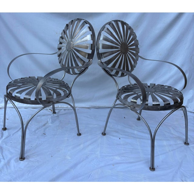 Chrome-Style Chairs Attributed to Francois Carre - Set of 2 For Sale - Image 12 of 12