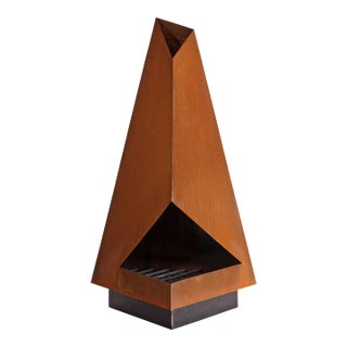 Modern Steel Fire Pit Chiminea Outdoor Fireplace For Sale