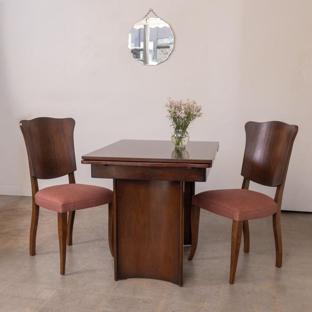 Lovely scalloped walnut chair from France, 1920s. Walnut frame with curved wood back and scalloped detail. Seat newly...