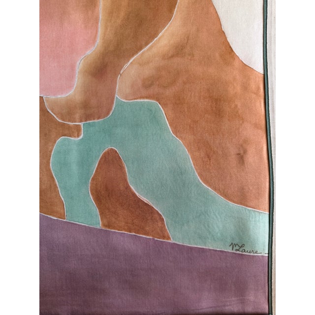 Hand-Dyed Tapestry Painting by French Artist, Marie-Laure Ilie, 1980s For Sale - Image 12 of 14