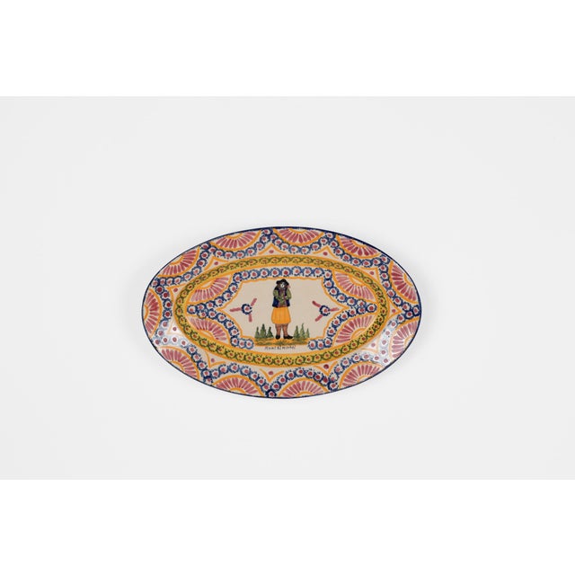 Mid-Century French Henriot Quimper Oval Platter For Sale In Lexington, KY - Image 6 of 11