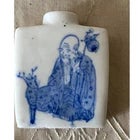 Asian Vintage Chinese Snuff Bottles - Inside Painted Glass & Porcelain - Set of 5 For Sale - Image 3 of 11