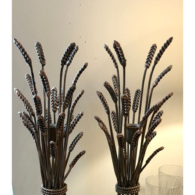 Mid-Century Modern Wheat Sheath Candle Holders For Sale - Image 3 of 7