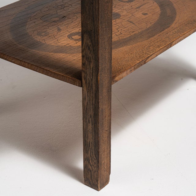 Art Deco 1910s France Art Deco Brown Wood Side Table For Sale - Image 3 of 14