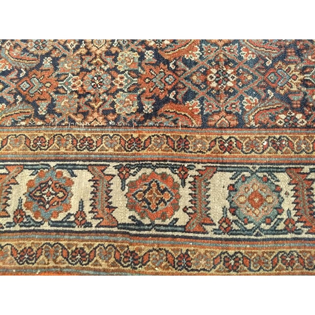 19th Century Persian Farahan Gallery Rug, Handwoven Herati Geometric Pattern, Navy & Ivory, 7’ X 19’ For Sale - Image 16 of 18