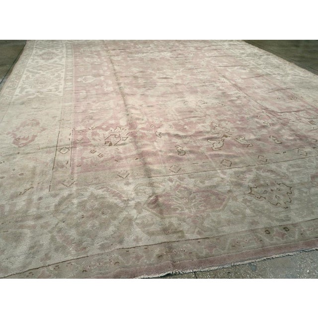 Galerie Shabab Collection Early 20th Century European Oushak Large Carpet For Sale In New York - Image 6 of 8