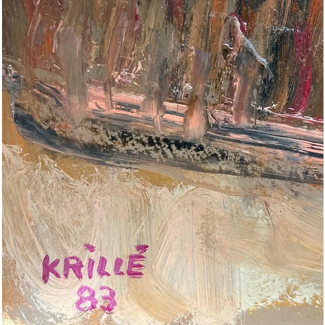Jean Krillé’s paintings are known for their expressive use of color and dynamic, abstract forms, blending realism with...