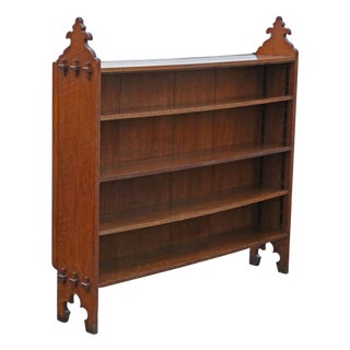 Antique Victorian Gothic Arts & Crafts Adjustable Bookcase, 19th Century For Sale