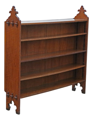 Antique Victorian Gothic Arts & Crafts Adjustable Bookcase, 19th Century