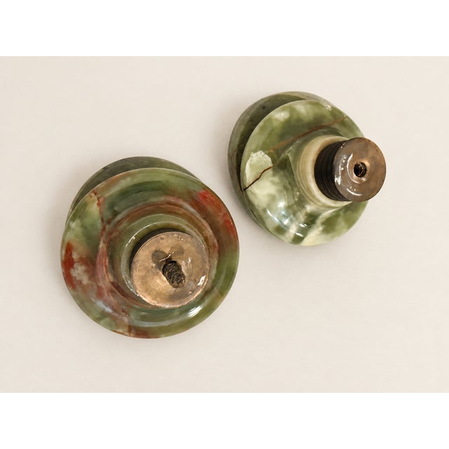 1980s Vintage Pair Large 4" Stone Door Knobs For Sale - Image 5 of 6