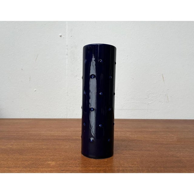 Mid-Century German Cobalt Blue Ceramic Bangkok Series Vase from Melitta, 1960s For Sale - Image 15 of 15
