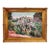 Large Impressionist Garden Landscape Oil Painting in Ornate Gilt Frame by P. M. Overton For Sale