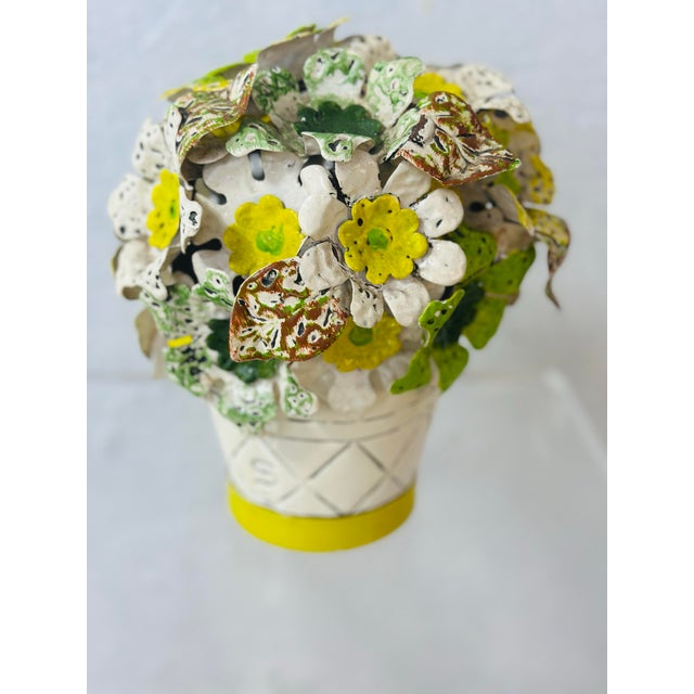 Vintage Metal Tole Flower Arrangement For Sale In Charleston - Image 6 of 8